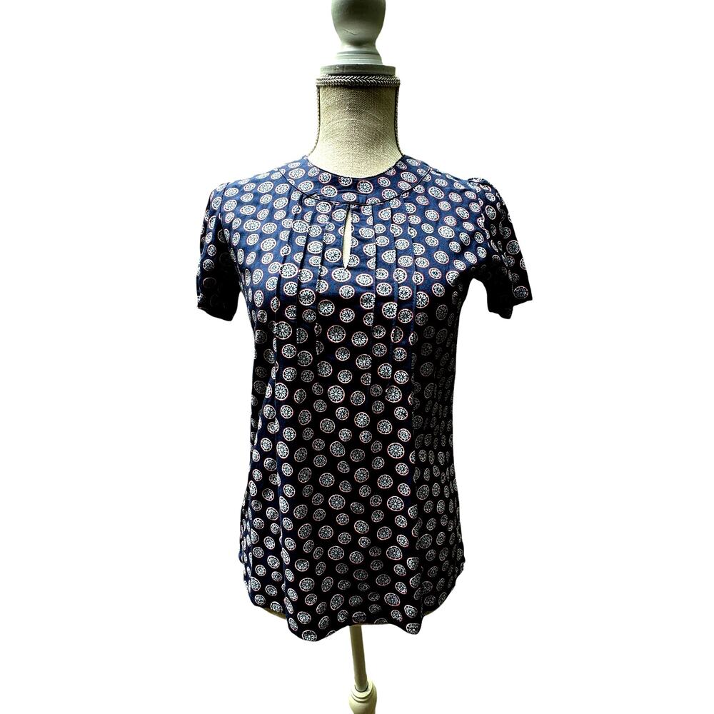 Circus NWT Retro Charm style blouse SZ 4 Red, white, blue Irish Brand